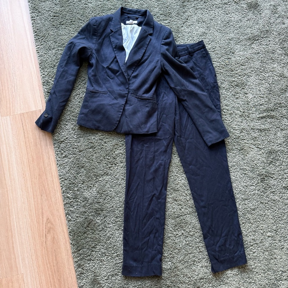 H&M Navy Blazer and Pants Set